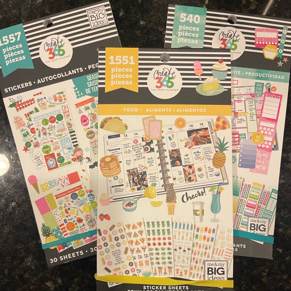 The Happy Planner Sticker Pack - Colorful Food, Seasonal, Productivity Stickers